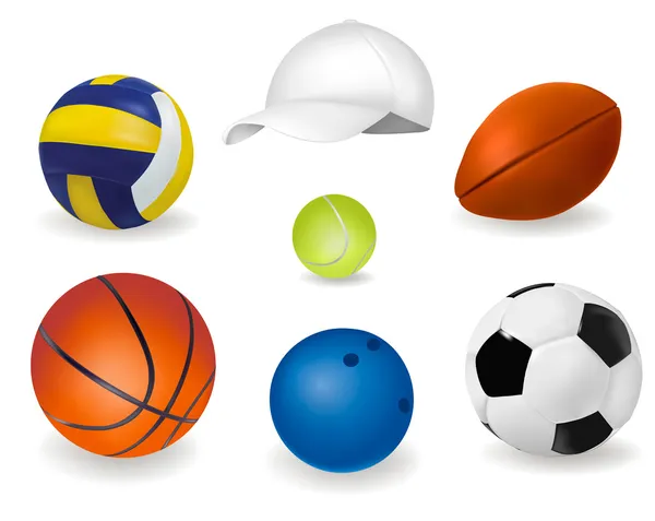 Conjunto de bolas desportivas. Vetor — Vetor de Stock