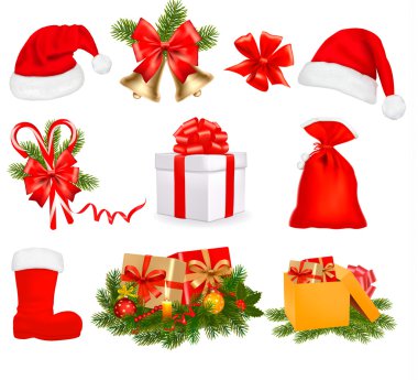 Set of Christmas icons. Vector illustration. clipart
