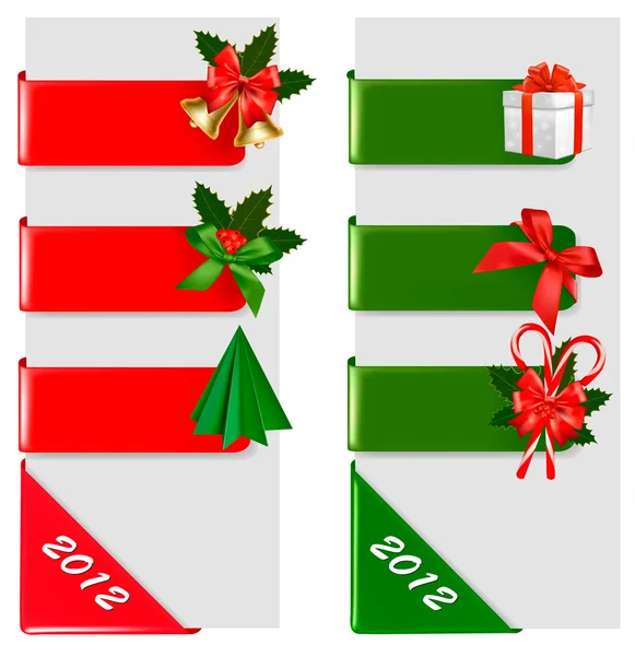 Set di segni di Natale di colore invernale. Illustrazione vettoriale — Vettoriale Stock