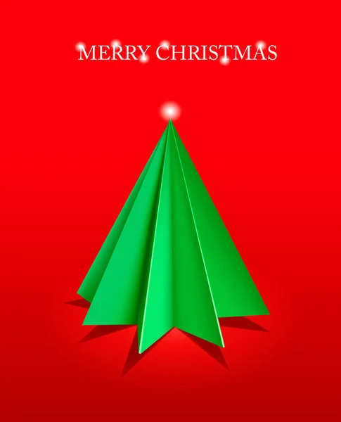 クリスマスの背景。紙から作られたクリスマス ツリー。ベクトルの背景. — ストックベクタ