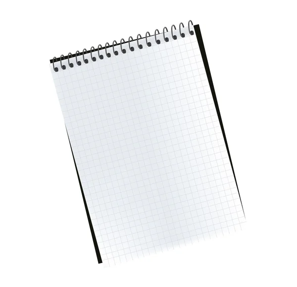 Cuaderno en espiral y papel de nota. Vector . — Vector de stock