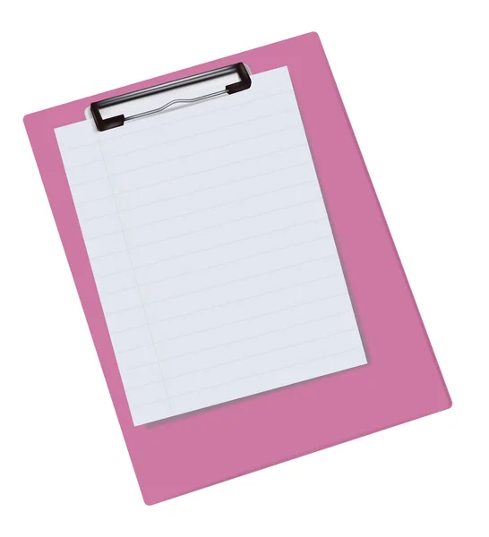 Portapapeles en blanco con papel y cuaderno. Imagen vectorial foto-realista — Vector de stock