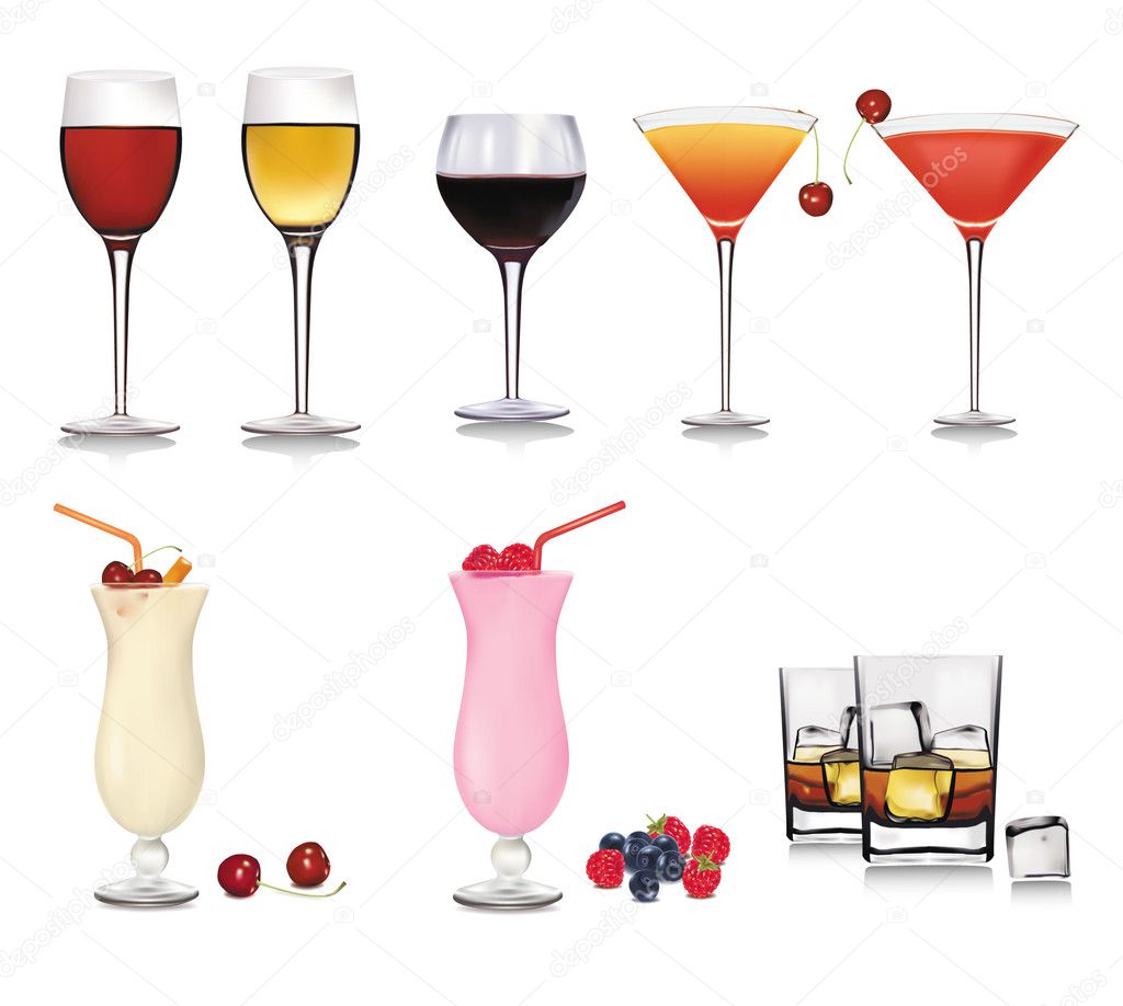 Set of cocktail. Vector illustration.