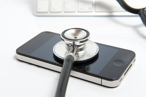 智能手机医疗保健 — 图库照片
