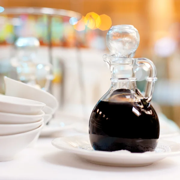 Soy sauce in a bottle Stock Image