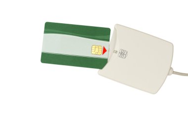 Chip card and reader clipart