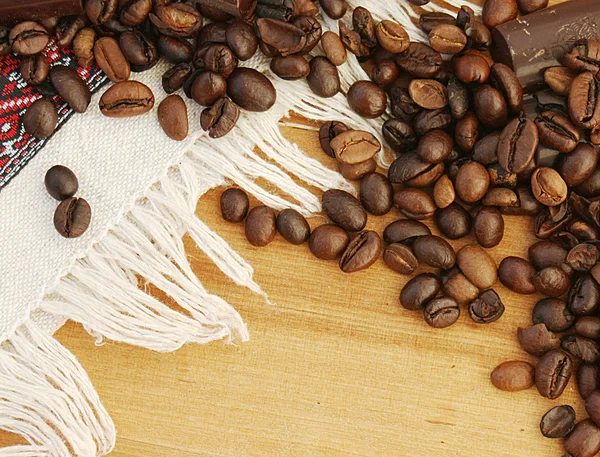 Fundo com grãos de café — Fotografia de Stock