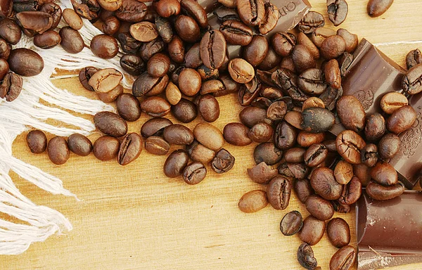 Fondo con granos de café —  Fotos de Stock