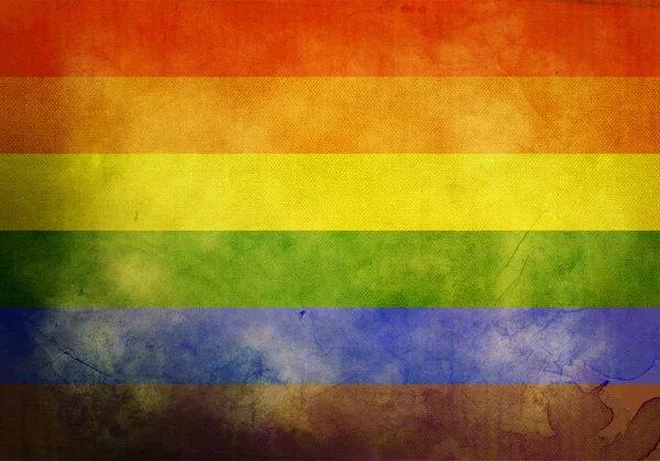 Grunge Regenboogvlag — Stockfoto