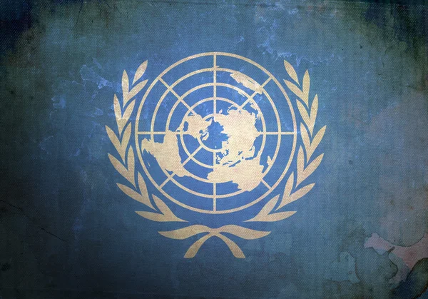 Grunge ENSZ zászló — Stock Fotó