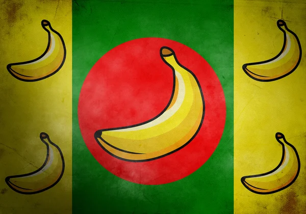 Banánová republika grunge vlajka — Stock fotografie