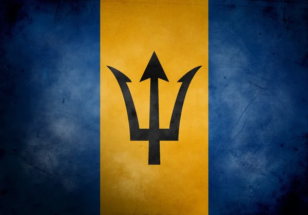 Barbados grunge vlag — Stockfoto