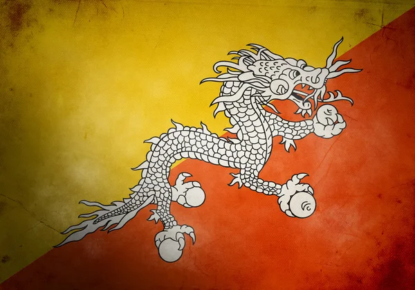 Bhutan Grunge Flagge — Stockfoto