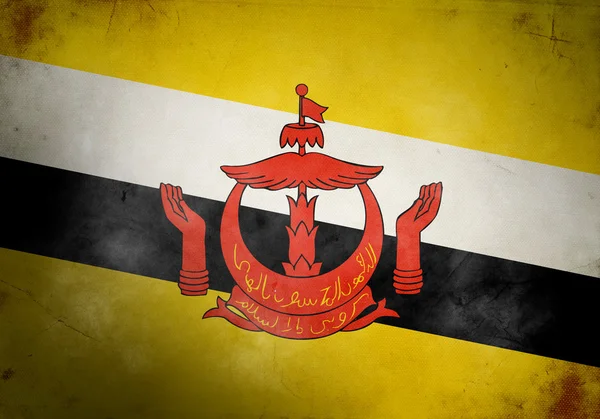 Brunei grunge flagga — Stockfoto