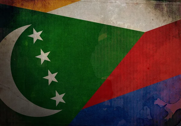 Comore-szigetek grunge zászló — Stock Fotó