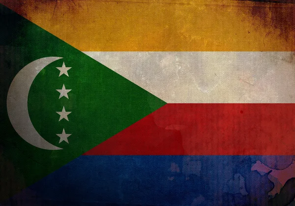Comoren grunge vlag — Stockfoto