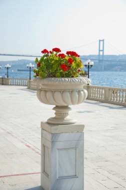 The Bosphorus Bridge from the Ciragan Palace clipart