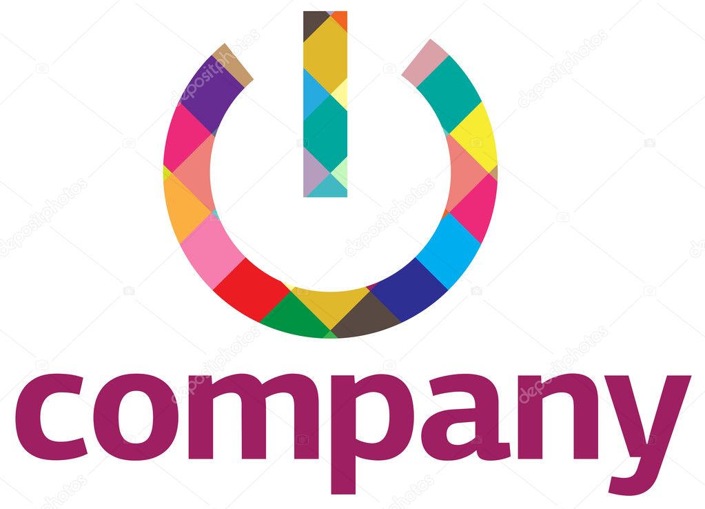 Modern colorful and stylized switch sign as logo