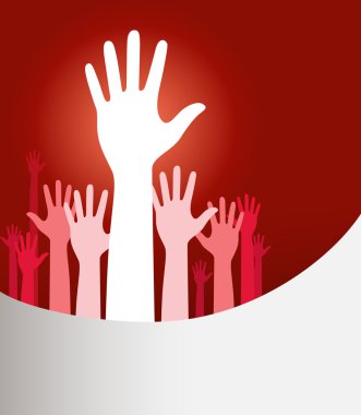 Raised hands clipart