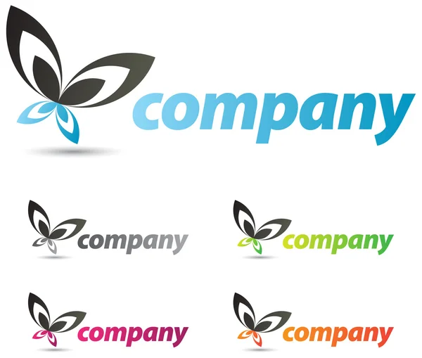 蝴蝶 logo 设计 — 图库矢量图片