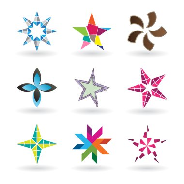 Contemporary Star Icons clipart