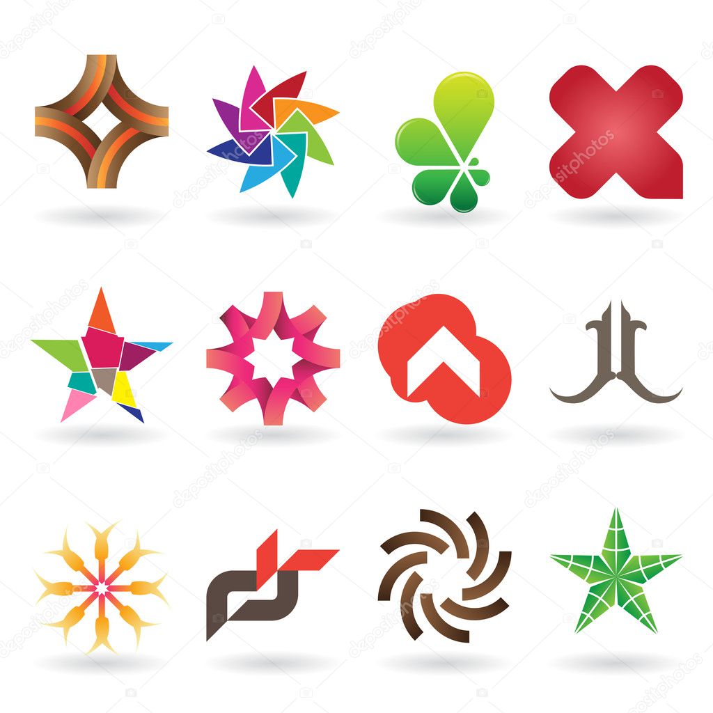 A collection of modern and and fresh logos or icons, 12 original pieces