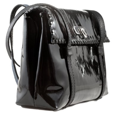 Black patent leather lady's bag clipart
