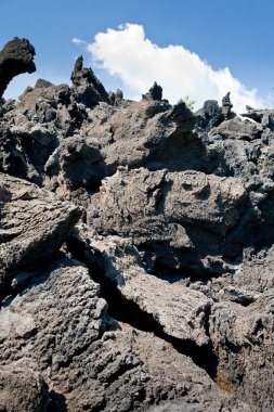 Sharp hardened lava rocks close up clipart