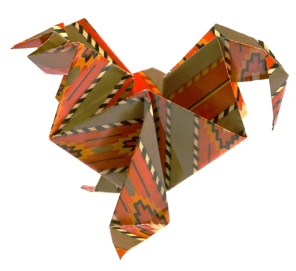 Paper origami figure - cock — Stock Photo, Image
