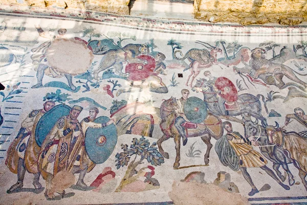 Interiér v antické villa romana del casale, Sicílie — Stock fotografie