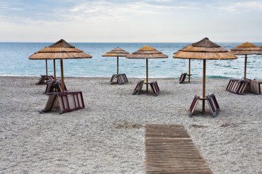 Empty Ionian sea beach clipart