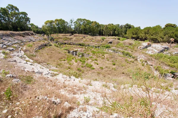 Starožitný římský amfiteátr v Syrakusách, — Stock fotografie