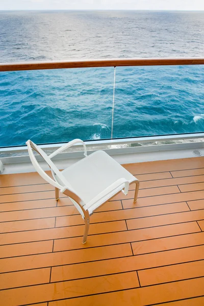 Textile chair on balcony of cruise liner — Stock Photo, Image