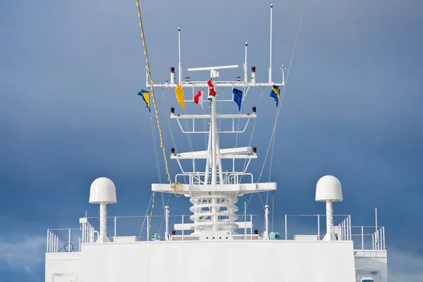 Flags of european countries on navigation antenna — Stock Photo, Image
