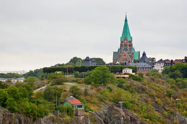 Вид на Софийскую церковь в Стокгольме — стоковое фото
