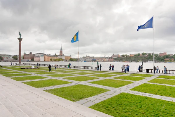 Waterfront yakınındaki stockholm city hall, İsveç — Stok fotoğraf