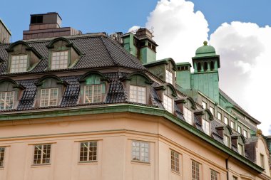 Roof of old house in Stockholm clipart