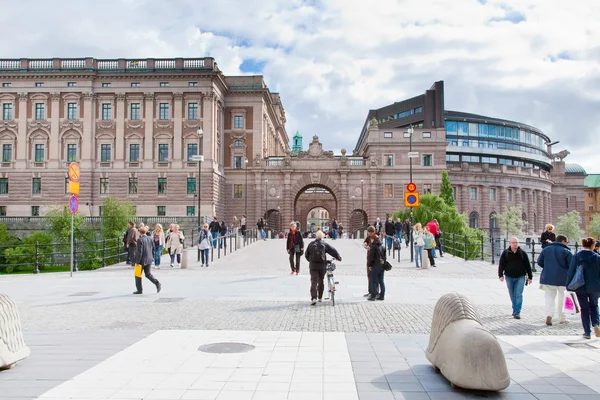 スウェーデン riksdag 建物上の表示します。 — ストック写真