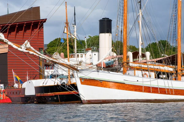 在斯德哥尔摩的 tallship 港, — 图库照片