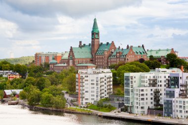 Municipal houses and hospital in Stockholm, clipart