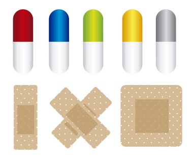 pills and cure band clipart