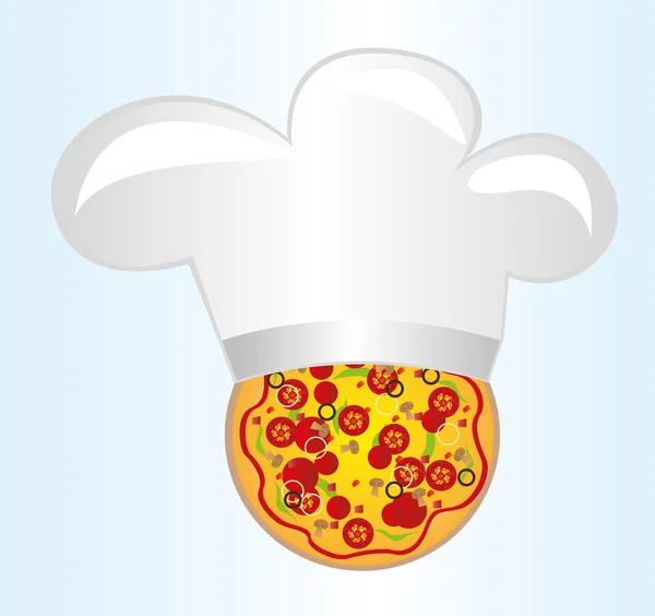 Pizza with chef hat — Stock Vector © grgroupstock #7050107