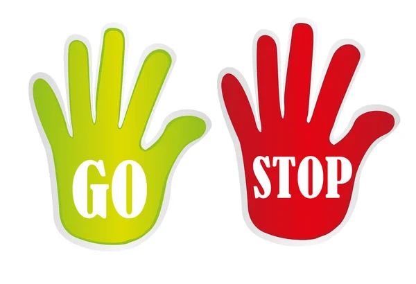 Go and stop hands — Stock Vector