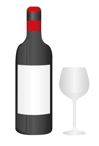 ワイン ・ ボトル、カップ — ストックベクタ