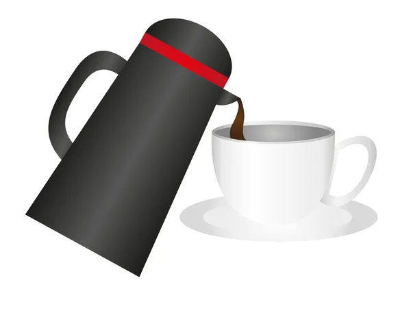 Kaffekop og termokande – Stock-vektor