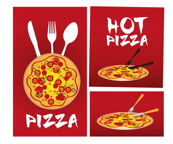 피자 광고 — 스톡 벡터