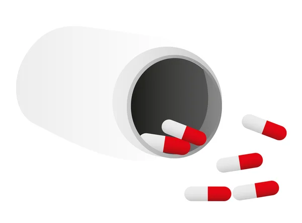 Pilules avec bouteille — Image vectorielle