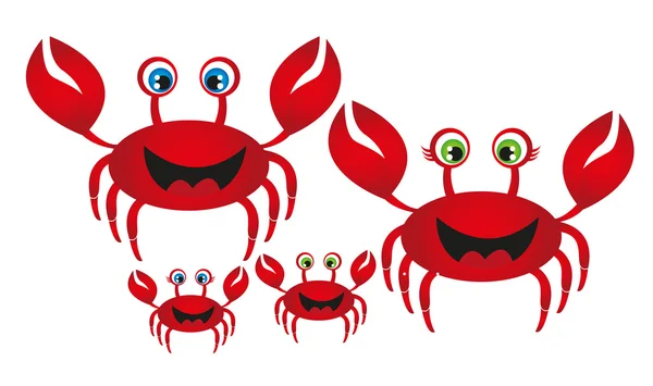 Crab family — Stock Vector