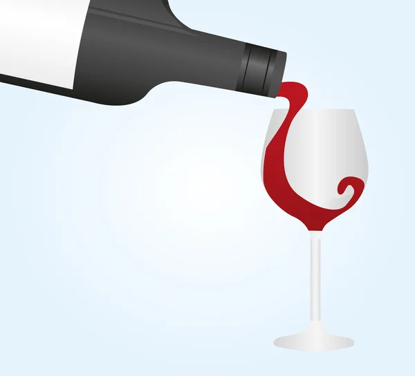 Láhev vína a pohár — Stockový vektor
