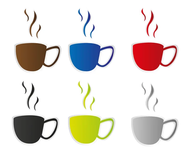 Samolepky šálek kávy — Stockový vektor